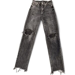 American Eagle Outfitters Black Strigid Distressed Women's Jeans Size 0